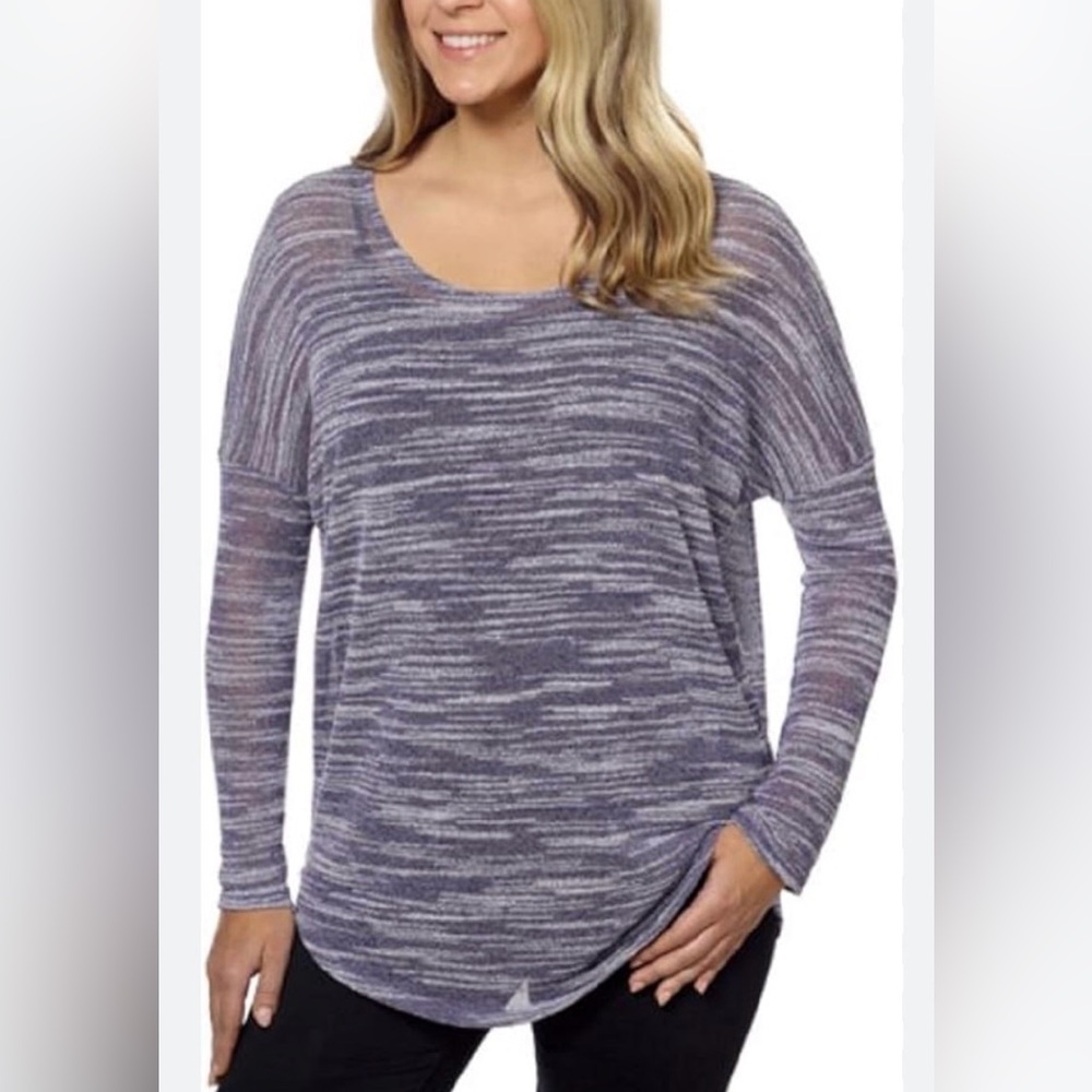 Olive & Oak Tunic Top Women’s XL 14-16-18 Lightweight Purple & White New NWOT